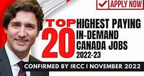 TOP 20 HIGHEST PAYING JOBS IN CANADA 2023 || MOST DEMANDED || INTERNATIONAL STUDENTS IN CANADA