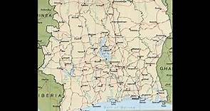 mapa de Costa de Marfil [ Africa ]