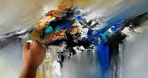 Abstract painting / Blending in Acrylics / Palette knife and brush / Demonstration