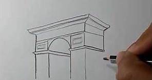 Cómo dibujar el Arco de Triunfo | How to draw the Arc de Triomphe