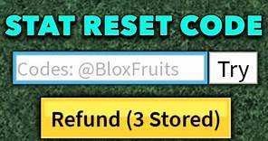 [SEPTEMBER] ALL STAT RESET codes in 30 seconds.. (Blox Fruits)