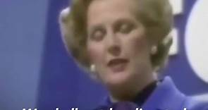 Margaret Thatcher with her famous 1980 speech
