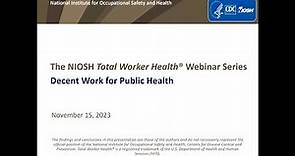 Decent Work for Public Health
