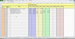 Using Excel for Recipe Costing and Inventory Linking