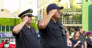 Richard Manning sings the anthem