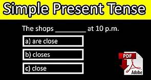 Simple present tense + pdf - positive form exercises with answers - Easy English Lesson