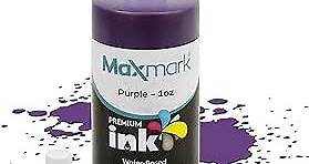 MaxMark Premium Refill Ink for self Inking Stamps and Stamp Pads, Purple Color - 1 oz.