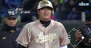 03/23 統一 vs Lamigo 八局下，林威志雖一開始被擊出安打，但隨即穩住陣腳，一樣投出了變相的三上三下