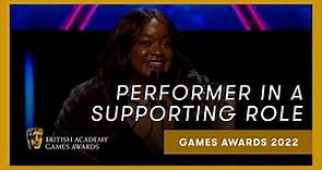 Kimberly Brooks shares her "thrilling and exciting" win with her son | BAFTA Games Awards 2022