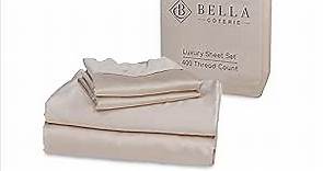 Bella Coterie Luxury Bamboo King Size Sheet Set | Organically Grown | Ultra Soft | Cooling for Hot Sleepers | 18" Deep Pocket | Viscose Made from Bamboo [Dune]