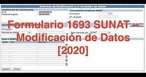 ✅ Formulario 1693 Sunat ✅– Modificación de Datos [2021]