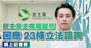 民主黨主席羅健熙 回應 23條立法諮詢 網上記者會