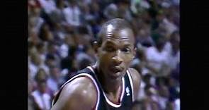 NBA Finals 1990 Game 1 Portland Trailblazers vs. Detroit Pistons Clyde Drexler vs. Isiah Thomas