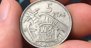 1957 (62) Spain 5 Pesetas Coin • 1962 Actual Date • Values, Information, Mintage, History, and More