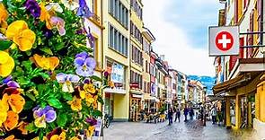 Yverdon-les-Bains is a popular spa town in Switzerland 🇨🇭 4K Walking Tour