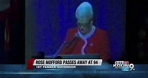 Rose Mofford, AZ's first female governor, dies