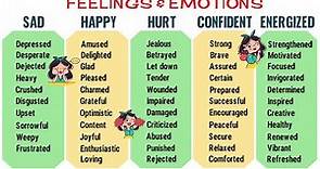 Feelings and Emotions Words: List of Useful Words to Describe Feelings & Emotions in English!