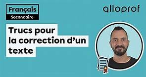 Trucs pour la correction d’un texte | Français | Alloprof