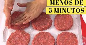 Hamburguesas de carne en MENOS DE 5 MINUTOS. Mira qué jugosas!