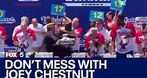 Pro-eater Joey Chestnut takes down protester | FOX 5 News