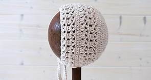 How to crochet a pretty baby / children's bonnet - The Audrey Bonnet