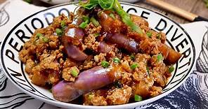 Super Easy Braised Eggplant in Garlic Sauce w/ Minced Meat 鱼香茄子 Chinese Brinjal with Pork Recipe