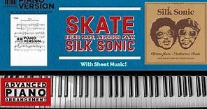 Piano Playalong SKATE by Bruno Mars, Anderson .Paak, Silk Sonic with sheet music, chords and lyrics