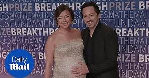 Sergey Brin and Nicole Shanahan arrive at the Breakthrough Awards