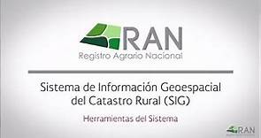 Servicios Públicos de Información del RAN. SIG. Herramientas del Sistema
