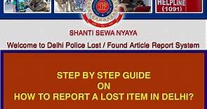 How To File Online Lost Report in Delhi - FIR In Delhi