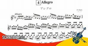 Allegro, J. S. Bach | Partitura para Violino | Violin Sheet Music [Suzuki book Violin]