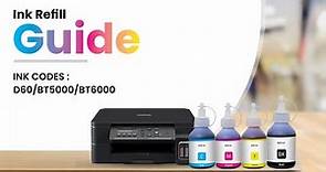 How to Refill Brother Printer Ink | Refill Ink Brother Printer | D60 Ink and BT5000/BT6000 Ink