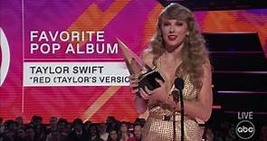 Taylor Swift Accepts the 2022 AMA for Favorite Pop Album - The American Music Awards