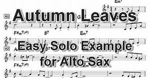 Autumn Leaves - Easy Solo Example for Alto Sax