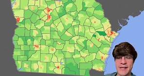 #greenscreen Looking at the population map of #Georgia! Georgia is the 8th most populous state (though its likely to surpass #Ohio soon…) with about 10,823,520 residents as of 2020. The state #capital and largest #city, #Atlanta, is home to 500,000 residents, but the much larger #AtlantaMetro is home to 6.3m residents, the 6th largest in the #USA, largest in the #South, and home to nearly 60% of the #state’s population. #GreaterAtlanta expands into 21 counties, such as #Cobb, #DeKalb, #Gwinnett,