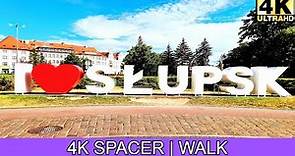 Słupsk - Poland, walking in Słupsk | 4K