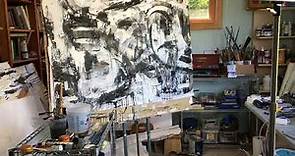 A closer look at my black & white abstract painting