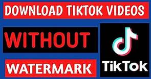 How to download tiktok video without watermark