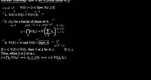 3 Zariski Topology and Spec as Contravariant Functor