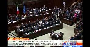 Primer ministro Enrico Letta anuncia medidas para superar crisis económica en Italia