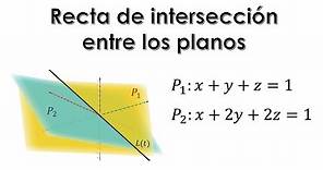 Intersección entre dos planos EN 2 PASOS (Calcular recta de intersección).