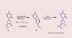 Zidovudina (AZT, antiviral vs VIH) síntesis