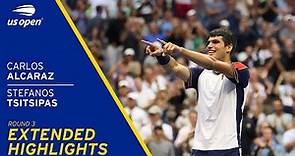 Carlos Alcaraz vs Stefanos Tsitsipas Extended Highlights | 2021 US Open Round 3