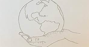 How to draw Hand holding Earth |Save Earth Drawing |easy pencil drawing |