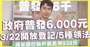 政府普發6000元開放登記！這樣登記多領500！5種領取方式、怎麼領一次看！/將來銀行新戶最高938元/花旗現金回饋PLUS卡首刷禮/行動支付暫停服務，消費/繳費功能停止｜SHIN LI 李勛