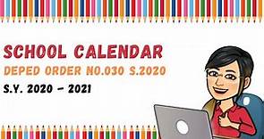 DEPED SCHOOL CALENDAR SY 2020 2021