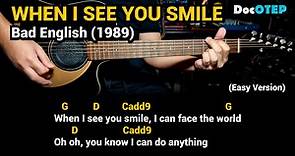 When I See You Smile - Bad English (1989) - Easy Guitar Chords Tutorial with Lyrics
