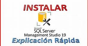 Instalar SQL Server Management Studio 19 Explicación Rápida