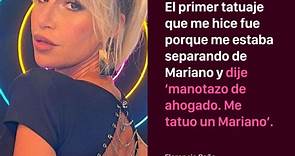 Florencia Peña contó que se tatuó el nombre de su exmarido como “manotazo de ahogado”