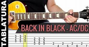 Back In Black de ACDC en guitarra tutorial con Tabs Vídeo Cover como tocar